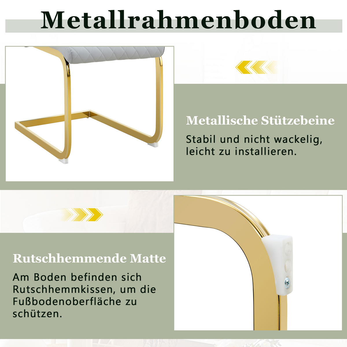 SCHWINGSTUHL DE-36566 2er-Set mit PU-Bezug und Metallrahmen Hellgrau - Hellgrau, Metall (63/100/43cm) - ComfortXL