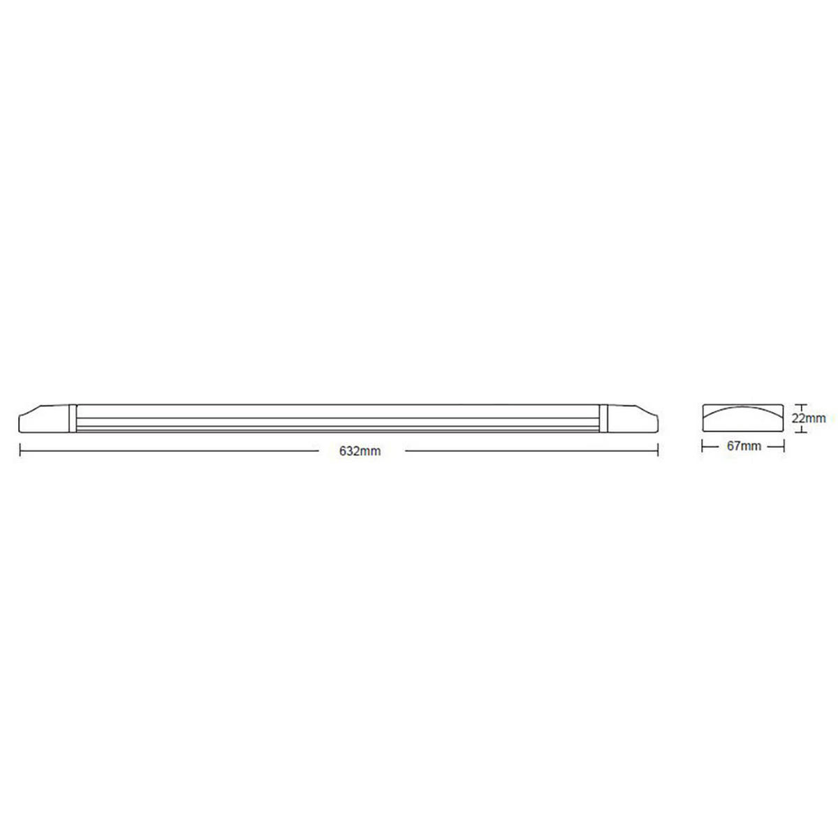 LED UNTERBAULEUCHTE JON Weiß Kunststoff - Weiß, Kunststoff (63.2/6.7/2.2cm) - Globo Lighting