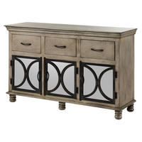 SIDEBOARD Mango 150x45x92 grau lackiert HERMITAGE #014 - Grau, Holz (150/60/45cm) - Massivmoebel24