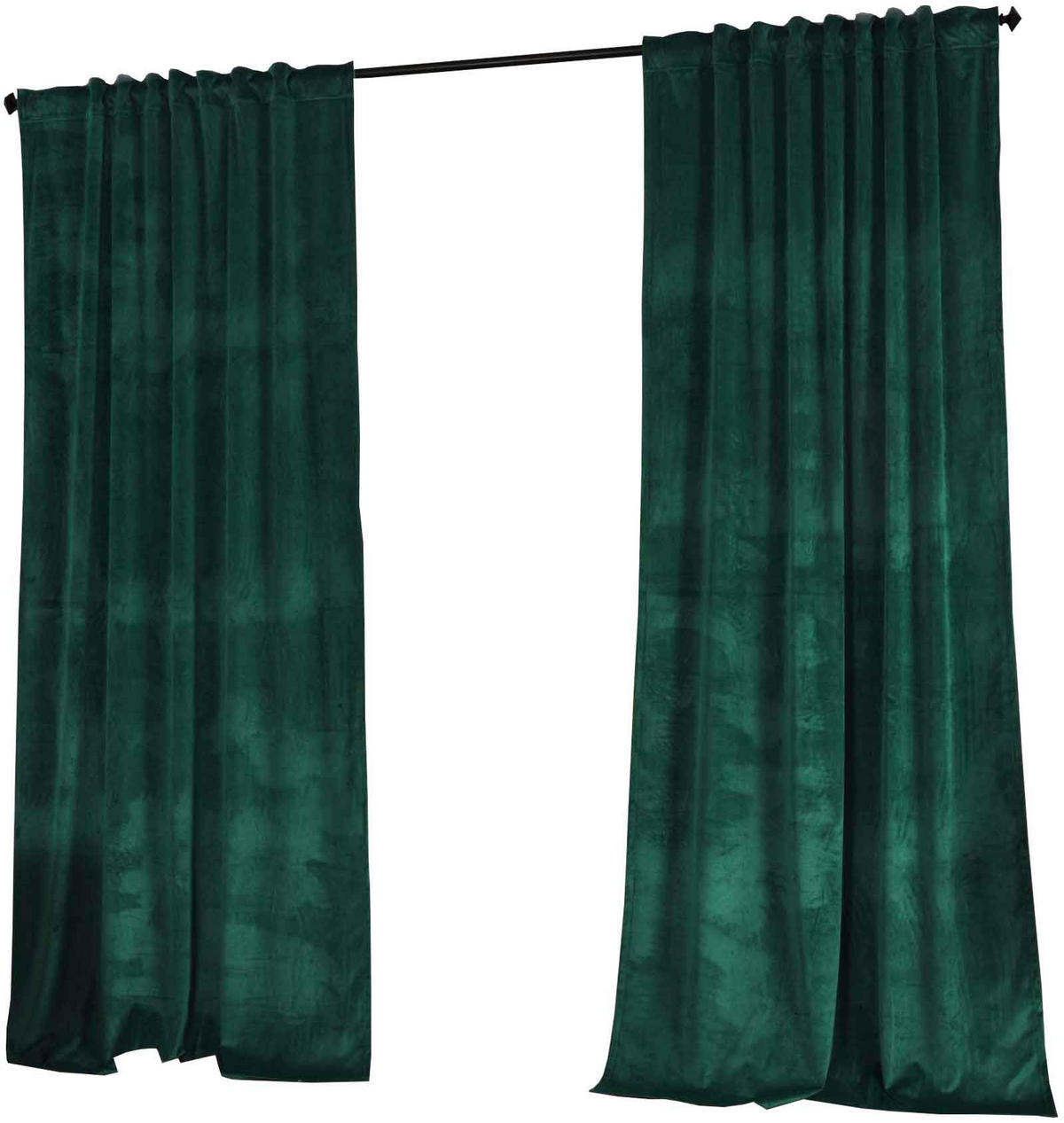 VORHANG 2ER SET MILANO HxB 280x135 cm Grün - Grün, Textil (135/280cm) - Gardinenbox