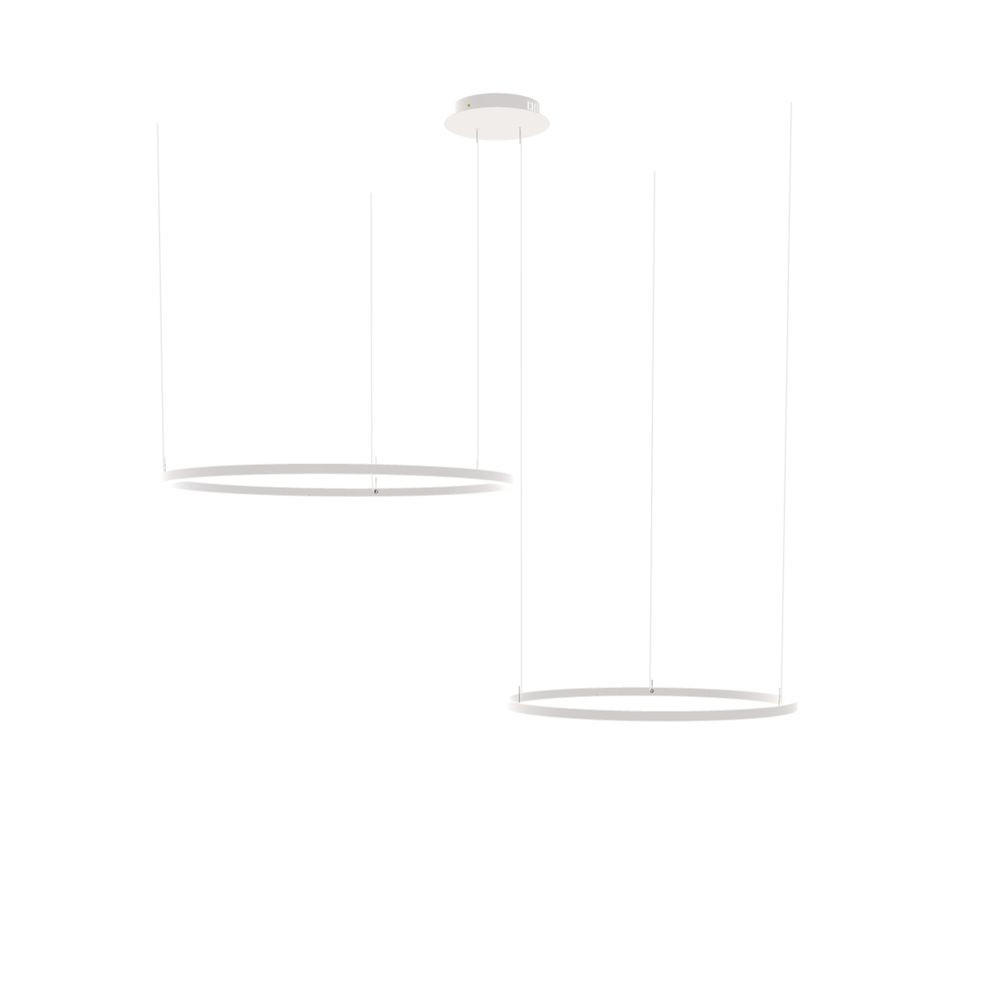 LED-HÄNGELEUCHTE 2er Ring Weiß Ø 100 | 80cm - Weiß, Metall (1.3/100/3.3cm) - s.luce