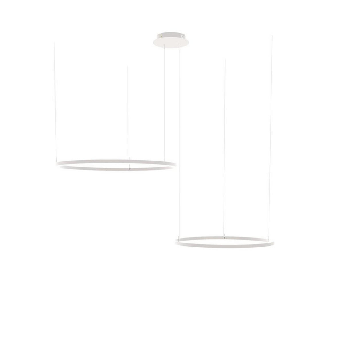 LED-HÄNGELEUCHTE 2er Ring Weiß Ø 100 | 80cm - Weiß, Metall (1.3/100/3.3cm) - s.luce