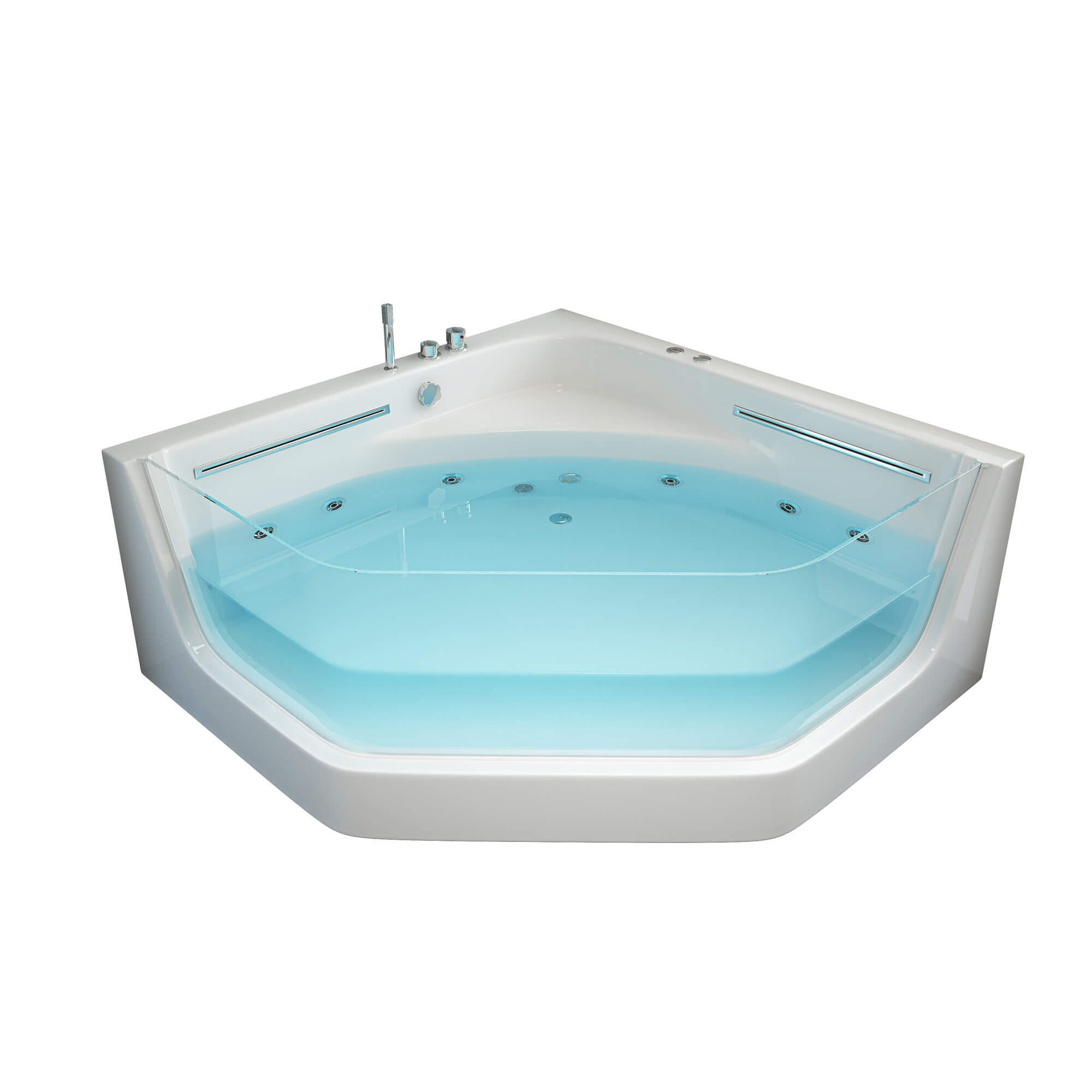WHIRLPOOL PACIFICO - Weiß, Keramik (150/55/150cm) - Home Deluxe