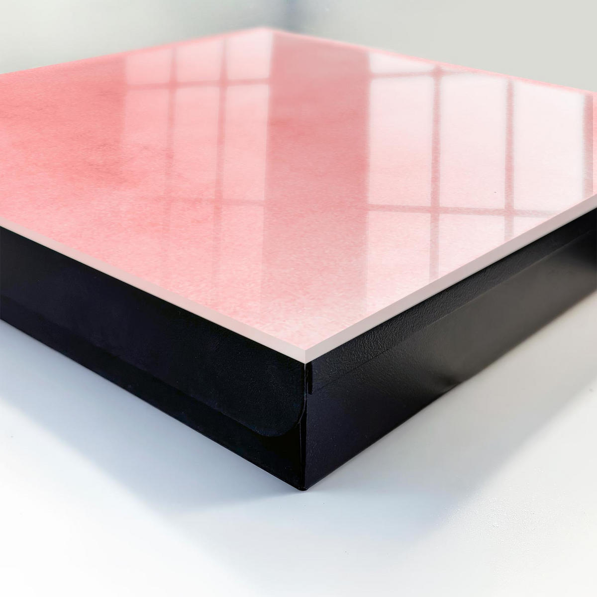 SCHLÜSSELBOX Schwarz 30x30 cm- Türöffnung nach rechts - Rosa Hintergrund - Pink, Metall (30/30/5cm) - TULUP