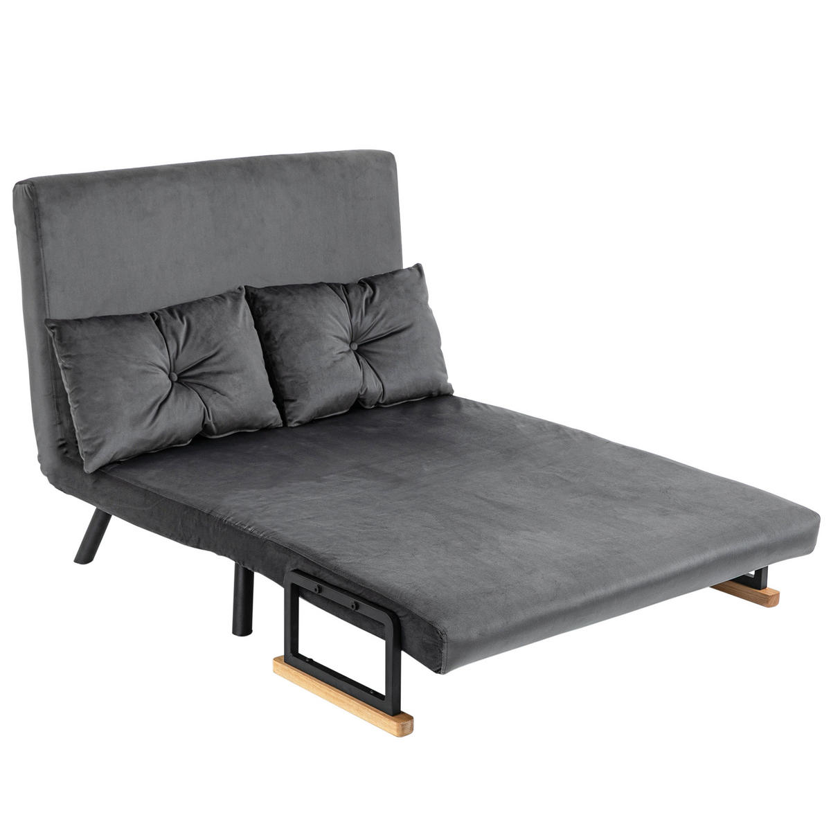 SCHLAFSOFA 2er-Sofa DE-08212 mit Schlaffunktion, Dunkelgrau - Dunkelgrau, Metall (102/81/73cm) - ComfortXL