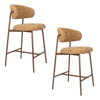 BARHOCKER Claes mit Rückenlehne 65 cm Ockergelb - 2 er Set - Gelb, Kunststoff (44/94/51cm) - Housecraft Living