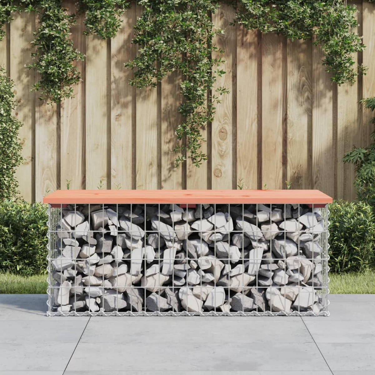 GARTENBANK Aus Gabionen 103/44/42 Cm Massivholz Douglasie - Braun, Holz (103/42/44cm) - vidaXL