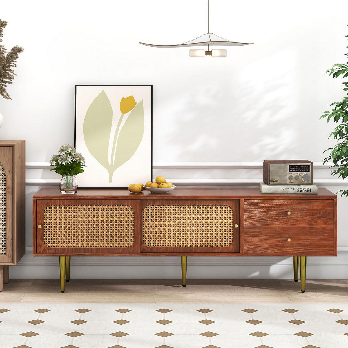 TV-ELEMENT braun 160/40/60 cm - Braun, Holz (40/60/160cm) - Urban Meuble