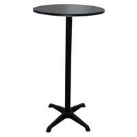 STEHTISCH mit Hussen klappbar HxØ 75-115x60cm MDF-Platte mit Edelstahlbeschichtung Schwarz - Schwarz, Metall (115/60/115cm) - CHEFGASTRO