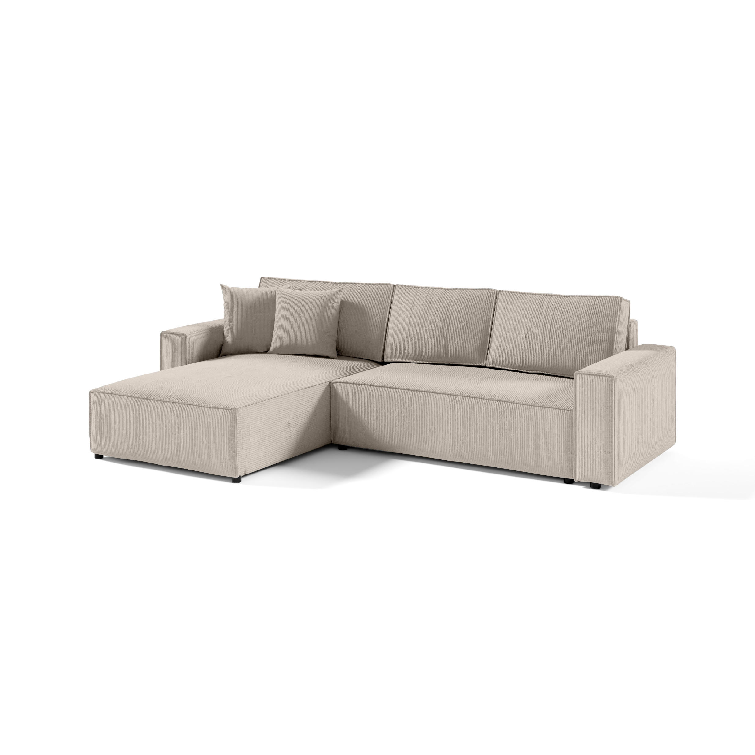 ECKSOFA Couch Sofagarnitur Sekwana L-form Beige - Beige, Naturmaterialien (294/185cm) - Fedve