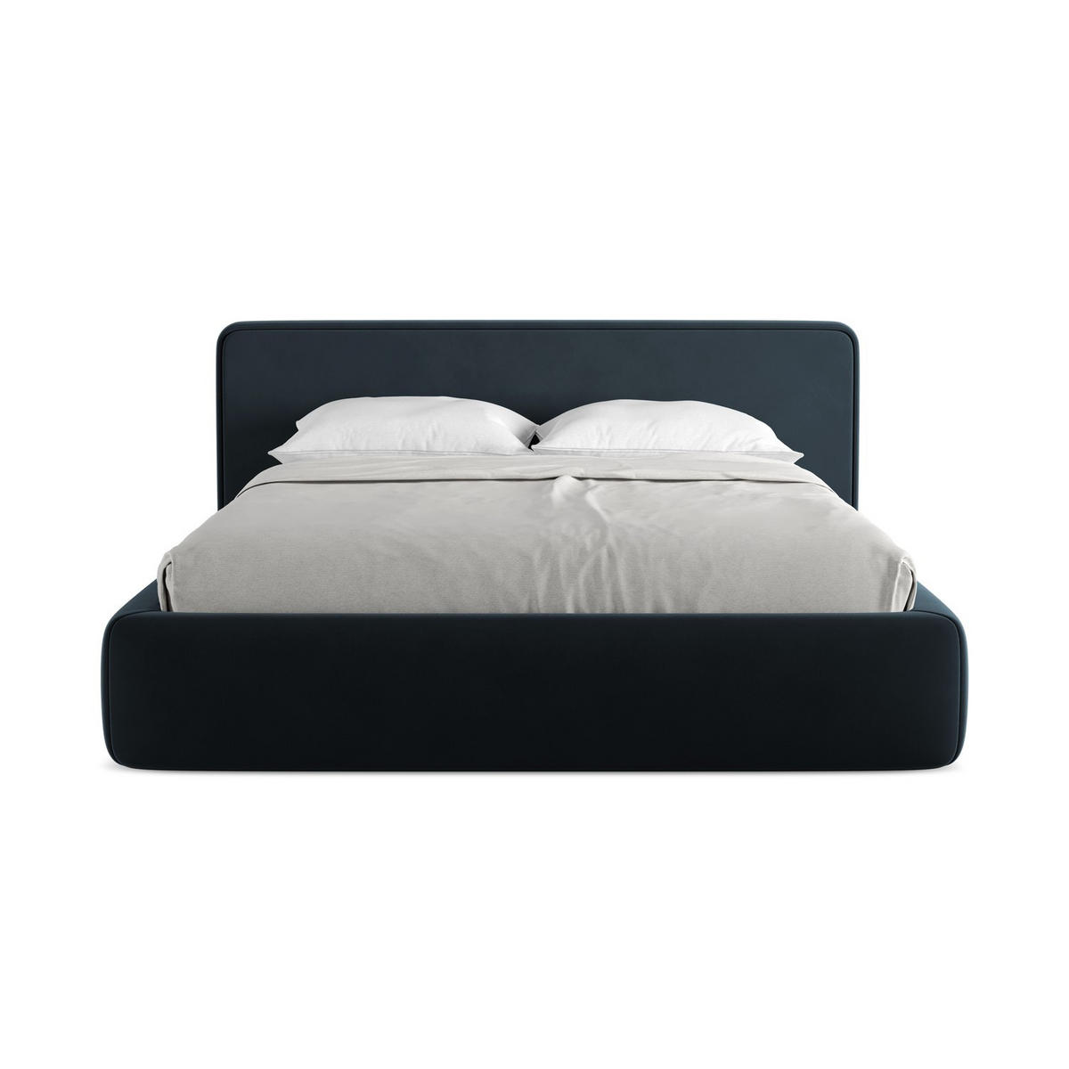 POLSTERBETT mit Bettkasten und Lattenrost 200x225 Blau - Blau/Schwarz, Kunststoff/Textil (160/200cm) - LaMiaSofa