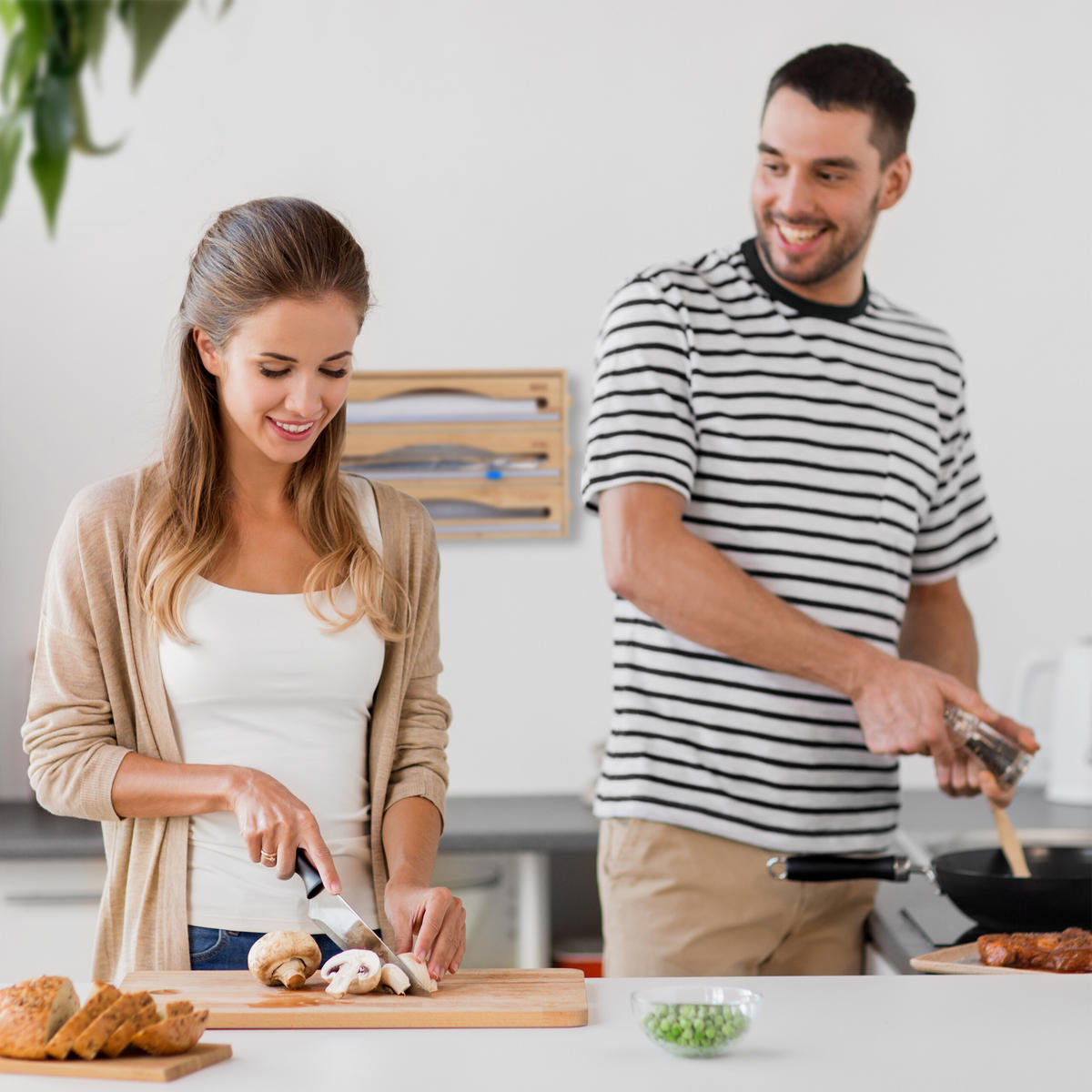 FOLIENSPENDER - Hellbraun, Holz/Kunststoff (39/23.5/9cm) - Relaxdays