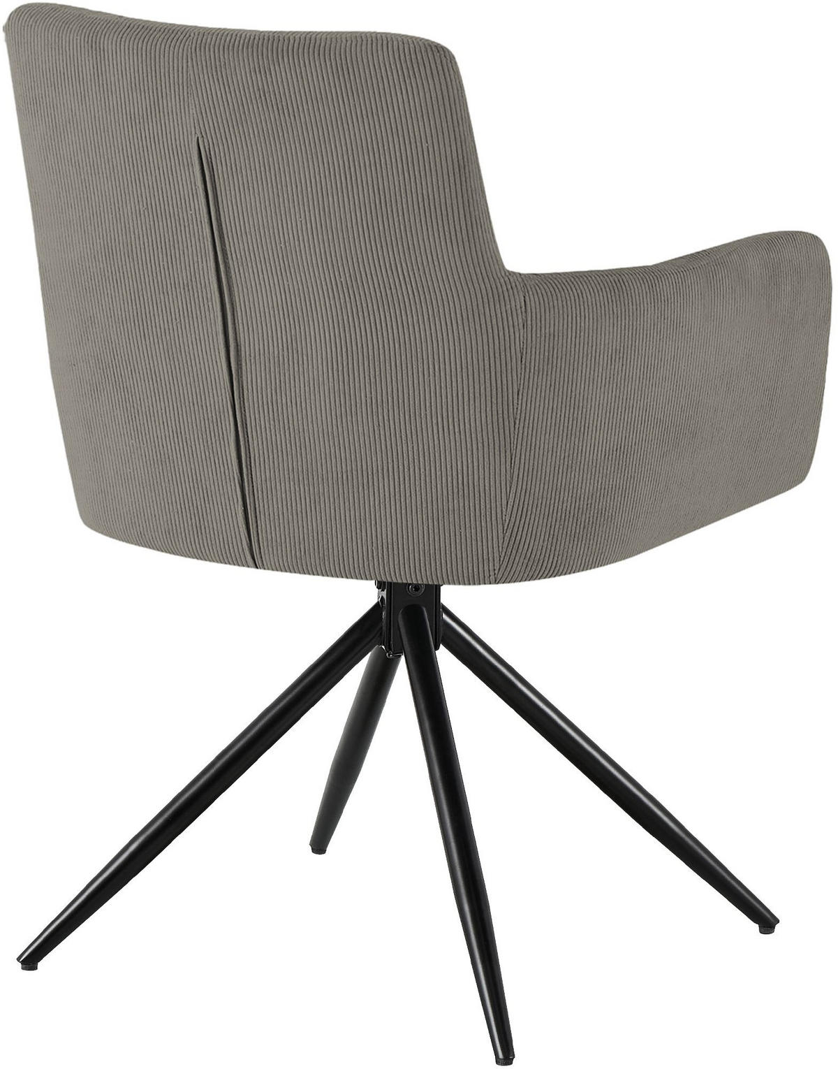 ARMLEHNENSTUHL Cord Taupe - Taupe/Schwarz, Textil/Metall (59/87/59cm) - CLP