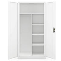 MEHRZWECKSCHRANK Metall abschließbar REKL 185x90x45cm Weiß - Weiß, Metall (90/185/45cm) - DELUKE