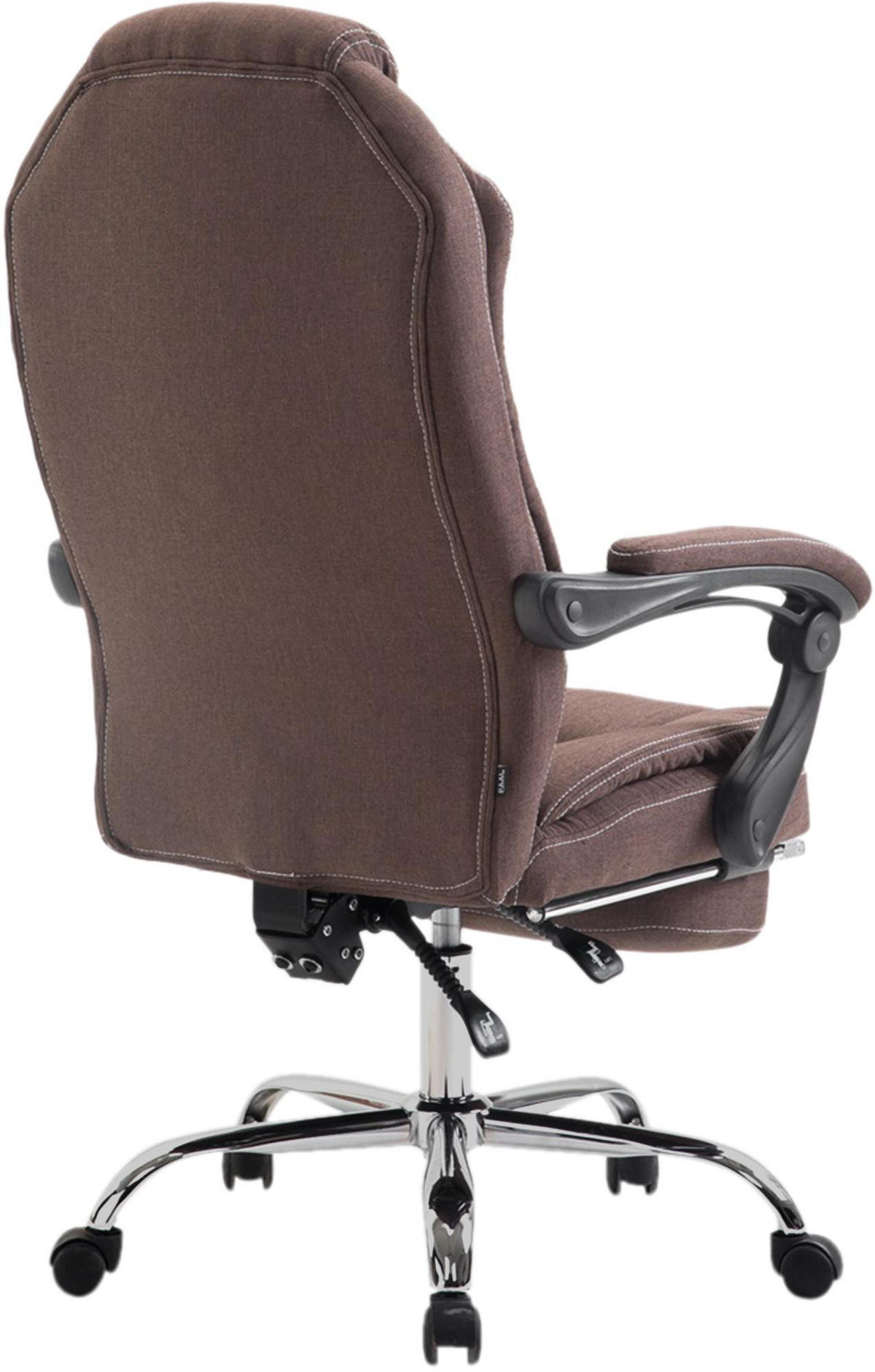 CHEFSESSEL Stoff Braun - Chromfarben/Braun, Textil/Metall (67/114/64cm) - CLP