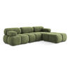 ECKSOFA Beidseitig Chenille Stoff Grün - Schwarz/Grau, Kunststoff/Textil (285/191cm) - Makamii