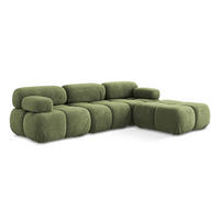 ECKSOFA Beidseitig Chenille Stoff Grün - Schwarz/Grau, Kunststoff/Textil (285/191cm) - Makamii
