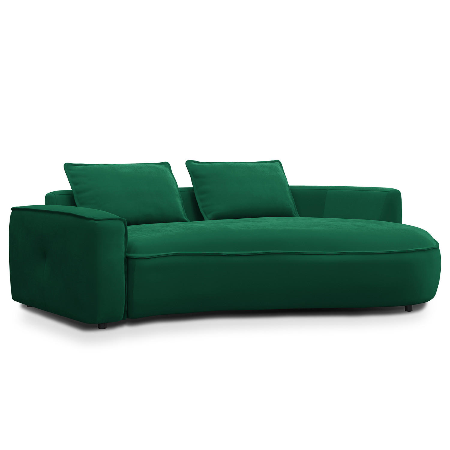 2,5-SITZER SOFA - Dunkelgrün/Schwarz, Kunststoff/Textil (217/82/146cm) - home24
