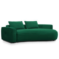 2,5-SITZER SOFA - Dunkelgrün/Schwarz, Kunststoff/Textil (217/82/146cm) - home24
