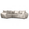 ECKSOFA L Form Malatya MAX Beige 246/145/82 cm stilvolle mit Schlaffunktion L - Beige/Schwarz, Kunststoff/Textil (175/235cm) - AX Living