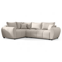 ECKSOFA L Form Malatya MAX Beige 246/145/82 cm stilvolle mit Schlaffunktion L - Beige/Schwarz, Kunststoff/Textil (175/235cm) - AX Living