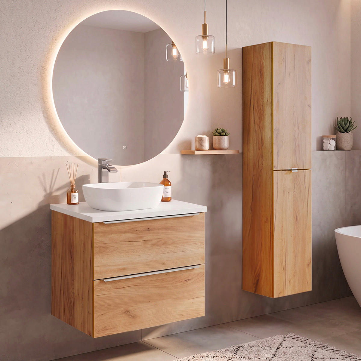 SKŘÍŇKA POD UMYVADLO 60.4cm duben Dřevo - hnědá, kompozitní dřevo (60.4/59/46cm) - Petits-meubles