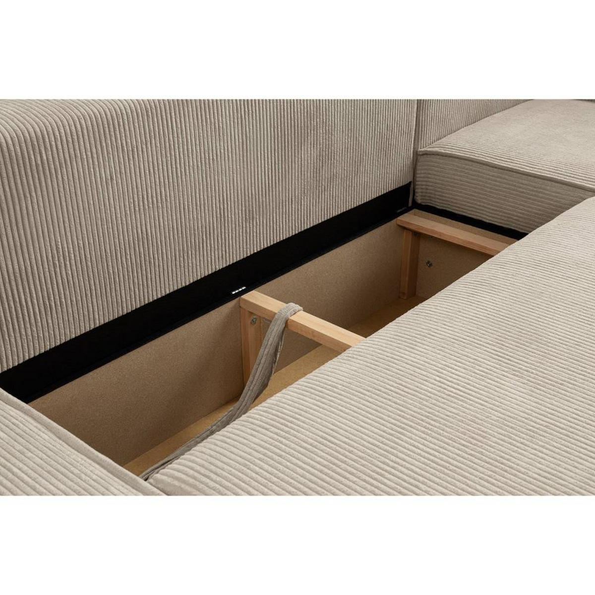 WOHNLANDSCHAFT Hektor U mit Schlaffunktion cappuccino - Beige, Textil (318/94/152cm) - Beautysofa