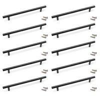 MÖBELGRIFFE Orlando, L336mm, 256mm Achsenabstand, Stahl, Schwarz lackiert 10er-set - Schwarz, Metall (14/5/37.5cm) - EMUCA