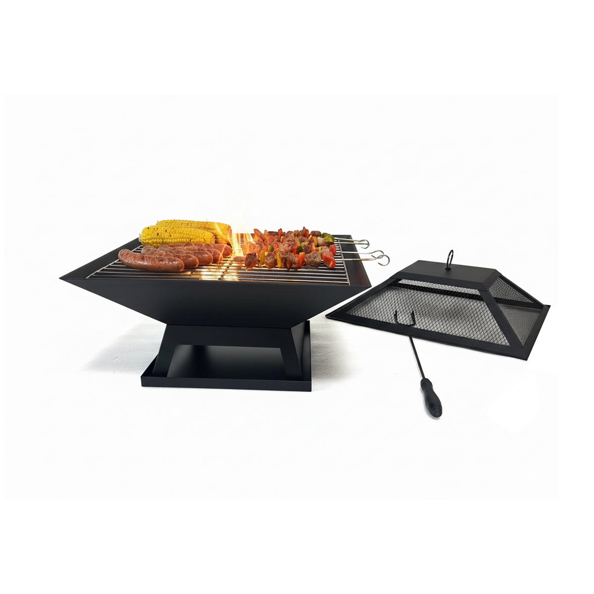 FEUERSCHALE - Schwarz, Metall (45/36/45cm) - Relaxdays