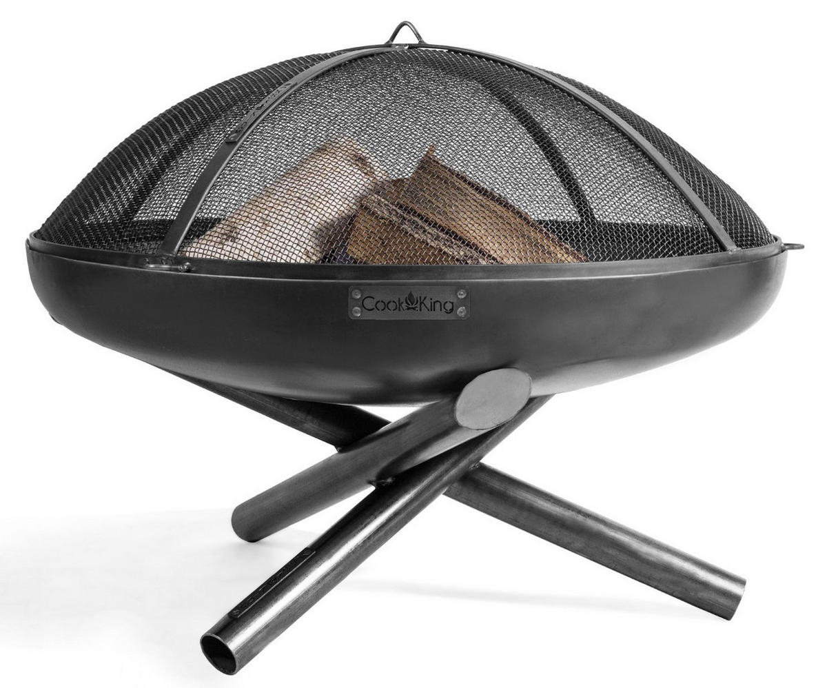 FEUERSCHALE Idaho rund Ø 60 cm - Schwarz, Metall (60/36/60cm) - Mr. Deko