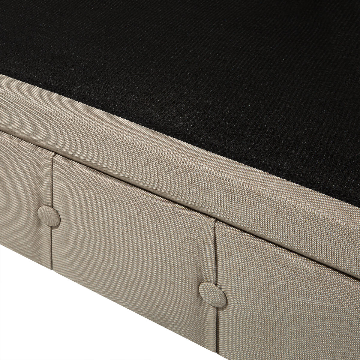 3-SITZER-SOFA Polsterbezug Beige Chesterfield - Beige, Textil (222/78/85cm) - Beliani