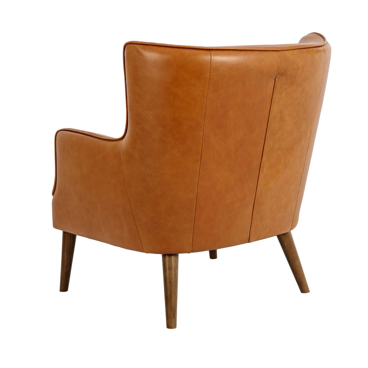 CHESTER-SESSEL aus braunem Leder, Modell 5053 - Nussbaumfarben/Walnussfarben, Leder/Holz (75/89/80cm) - ANGEL CERDA