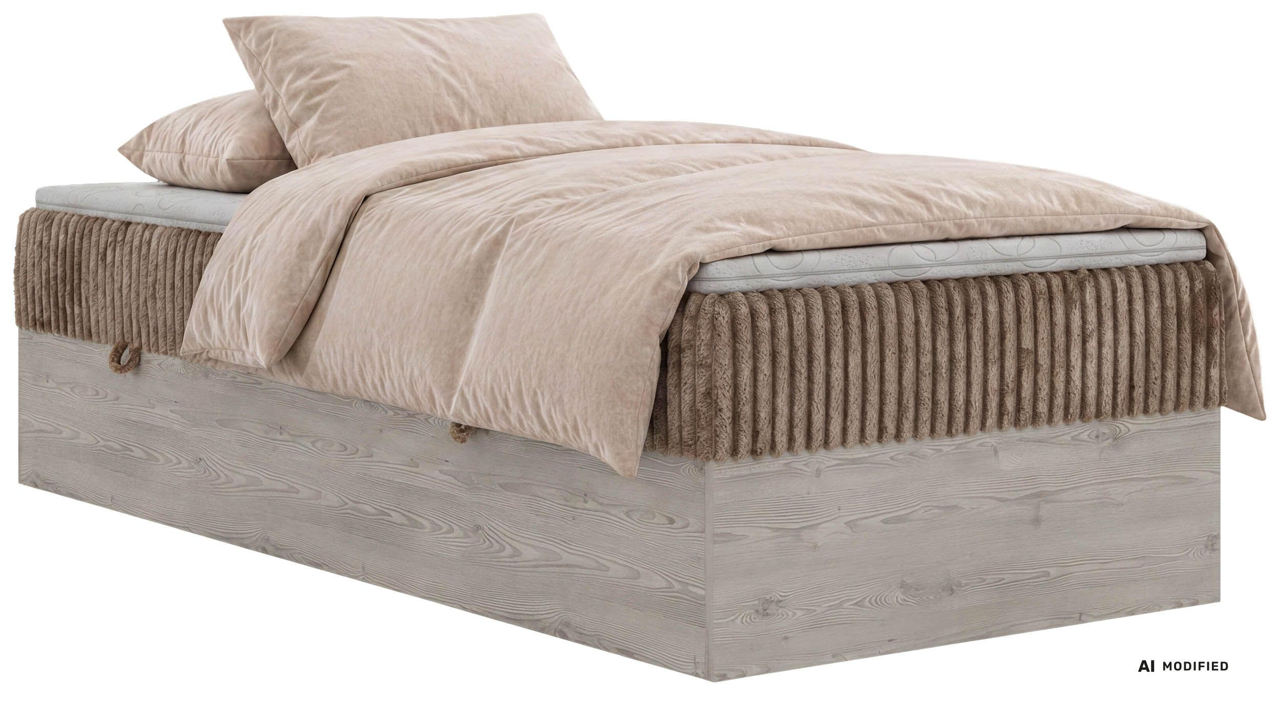 BOXBETT NORDIC ZERO 90/200 - Braun Cord - Topper Visco - H3 - Schwarz/Braun, Kunststoff/Textil (90/200cm) - MKS