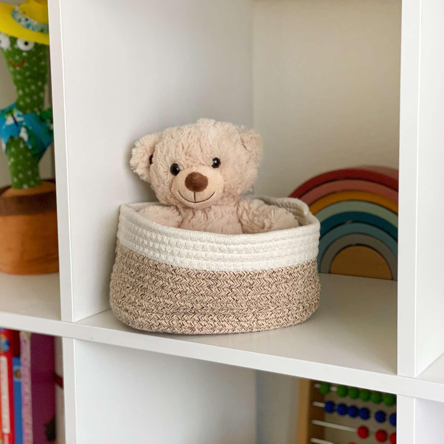 Thumbnail - Intirilife Aufbewahrungskorb, Beige, Textil, 22.5x14x33.5 cm, Badaccessoires