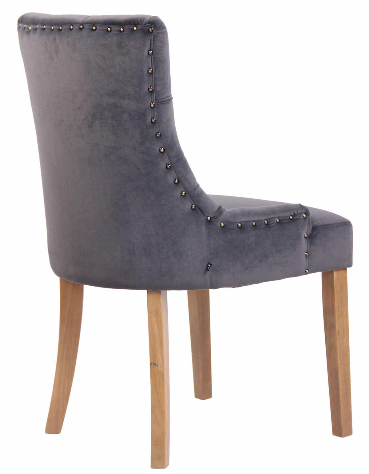 ESSZIMMERSTUHL Aboli Samt, antik-hell Dunkelgrau - Hellbraun/Dunkelgrau, Holz/Textil (55/92/58cm) - TPFLiving