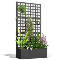 HOCHBEET DE-12190 mit Rankgitter 89/40/178 cm mit Drainage Schwarz - Schwarz, Metall (89/178/40.5cm) - ComfortXL
