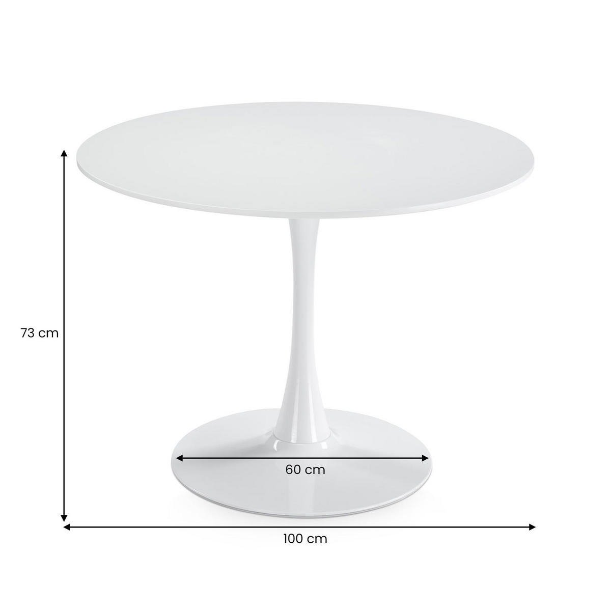 ESSGRUPPE LOIRE/RAVI 5er Set weiß - Weiß, Holzwerkstoff/Metall - IDIMEX