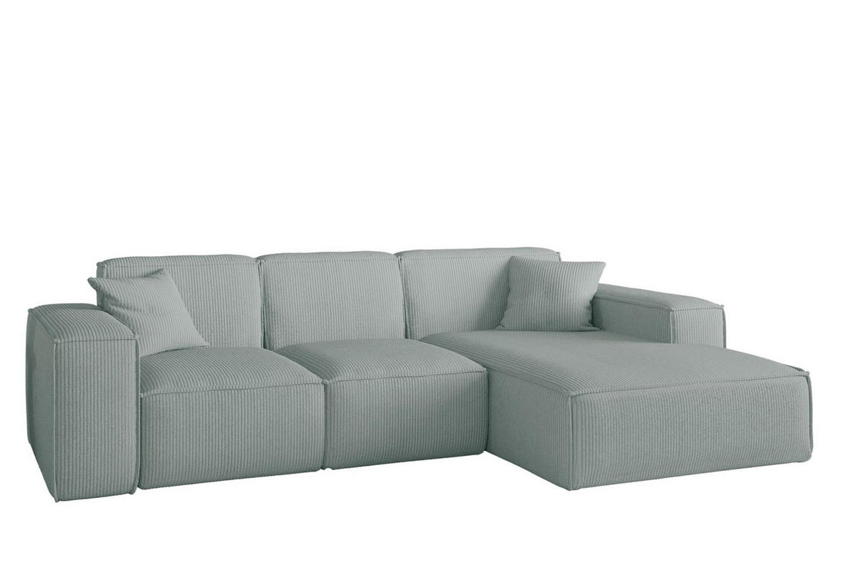 ECKSOFA Celes Premium Stoff Scala - Pastellblau, Holzwerkstoff/Textil (266/165cm) - Fun Möbel