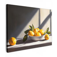 LEINWANDBILD Zitronen - Stilleben - Gelb Wandbilder 80x60 cm - Gelb, Textil (80/60cm) - MuchoWow