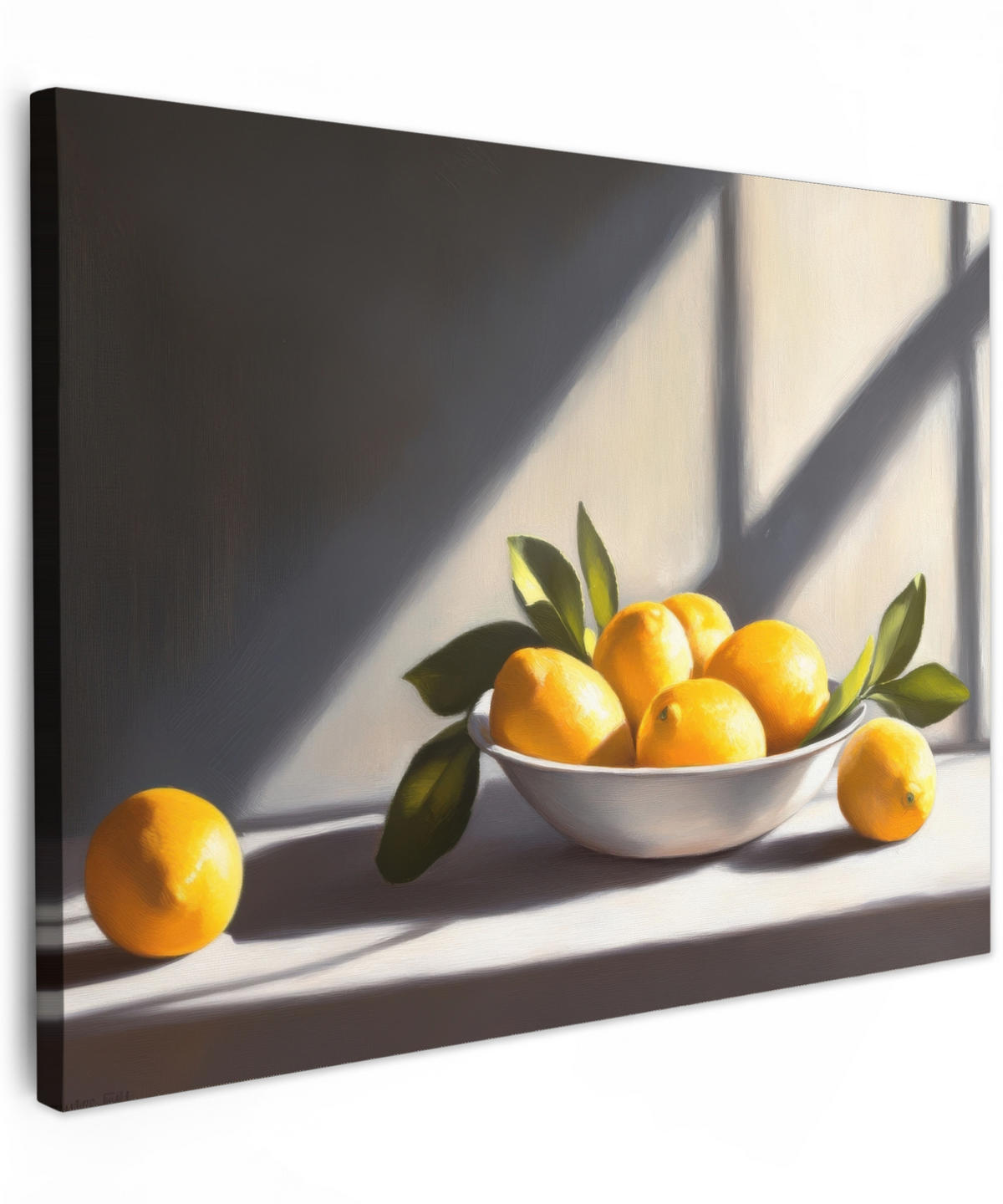 LEINWANDBILD Zitronen - Stilleben - Gelb Wandbilder 80x60 cm - Gelb, Textil (80/60cm) - MuchoWow