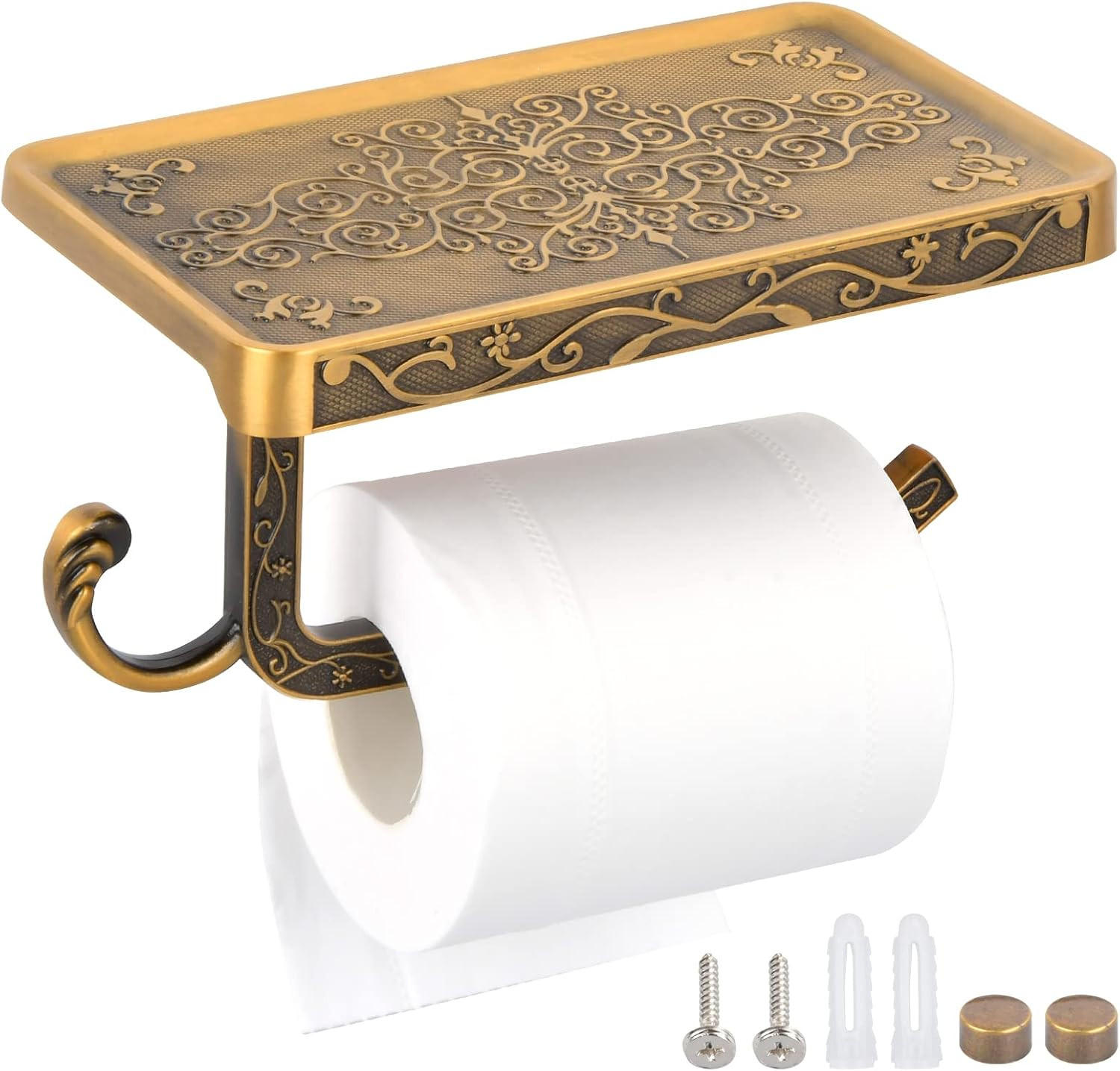 TOILETTENPAPIERHALTER,WANDMONTIERTER Toilettenpapierhalter - Goldfarben, Metall (10/9.5/18.3cm) - BELZ