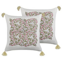 DEKOKISSEN 2er-Set Bunt 45/45 cm Carissa - Multicolor, Naturmaterialen/Textil (45/45cm) - Beliani