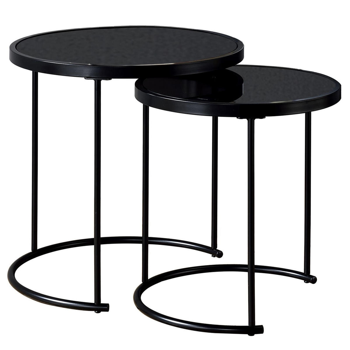COUCHTISCH LEYRE - Schwarz, Glas (50/50/50cm) - IDIMEX