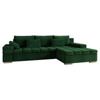 ECKSOFA Bangkok, Seite: Rechts - Waldgrün/Silberfarben, Holz/Textil (310/175cm) - MIRJAN24