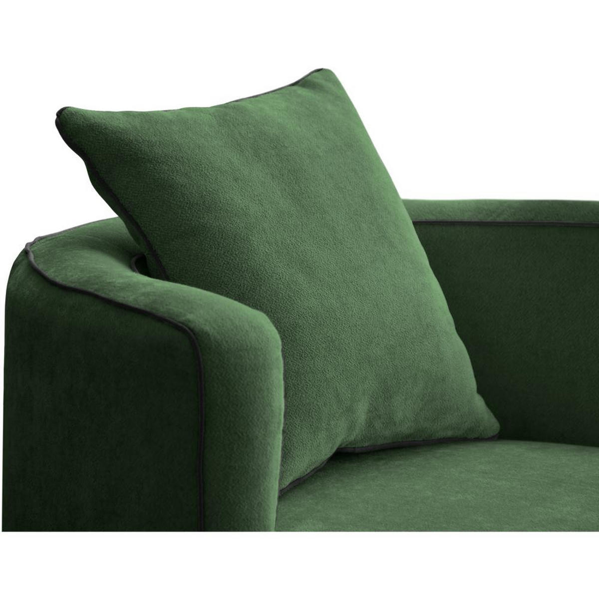 DREHSESSEL Dolce dunkelgrün velour - Dunkelgrün/Schwarz, Textil (90/83/90cm) - Beautysofa