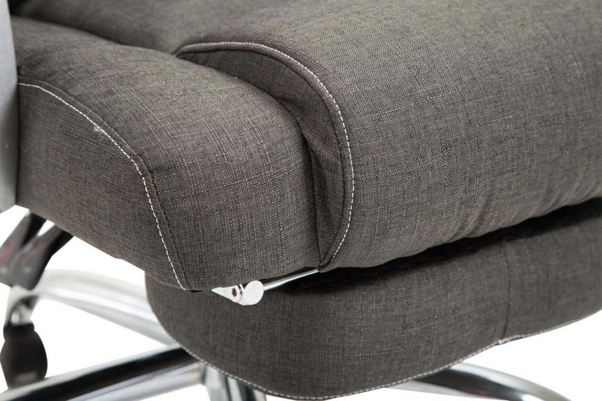 CHEFSESSEL Stoff dunkelgrau - Chromfarben/Dunkelgrau, Textil/Metall (68/118/64cm) - CLP