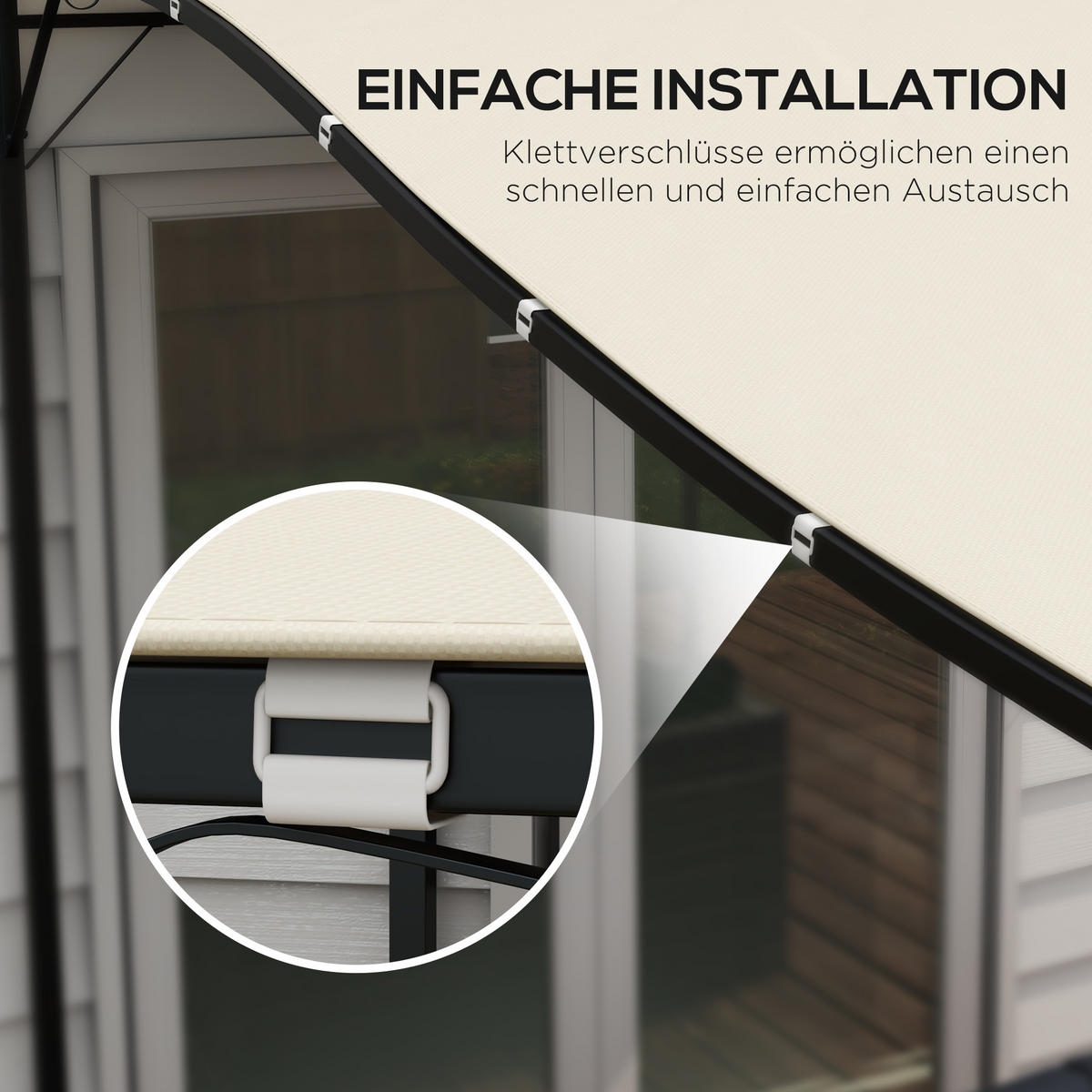 ERSATZDACH für Pergola 297 x 243 cm Sonnensegel für 3 x 2,5 m Pavillon Beige - Beige, Kunststoff (243/1/297cm) - Outsunny