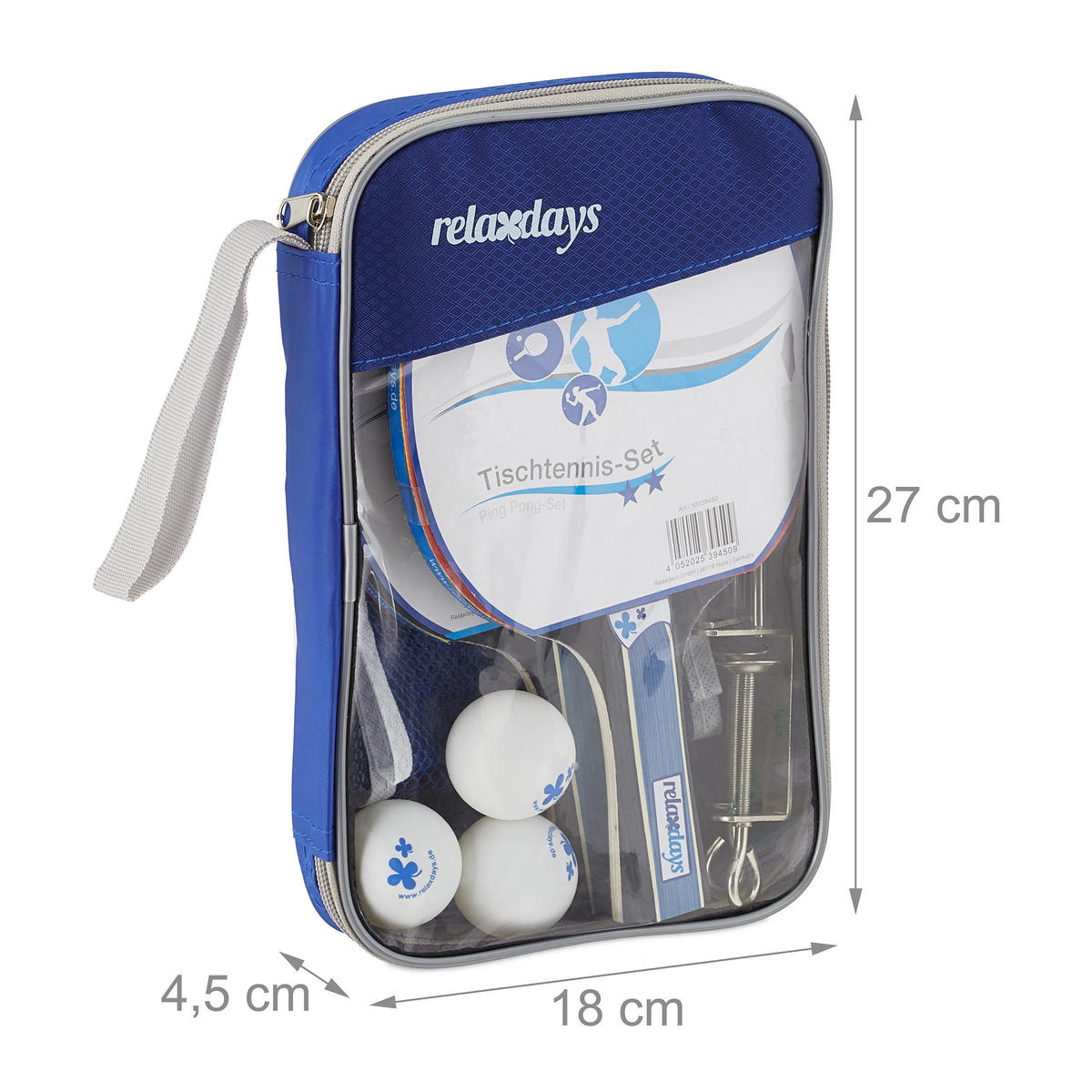 9DÍLNÁ sada na stolní tenis - různobarevná, dřevo/plast (18/4.5cm) - Relaxdays