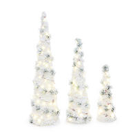 WEIHNACHTSBAUM Beleuchtet HTHD0247 - Weiß/Grün, Kunststoff/Metall (20/80/20cm) - Hometopia