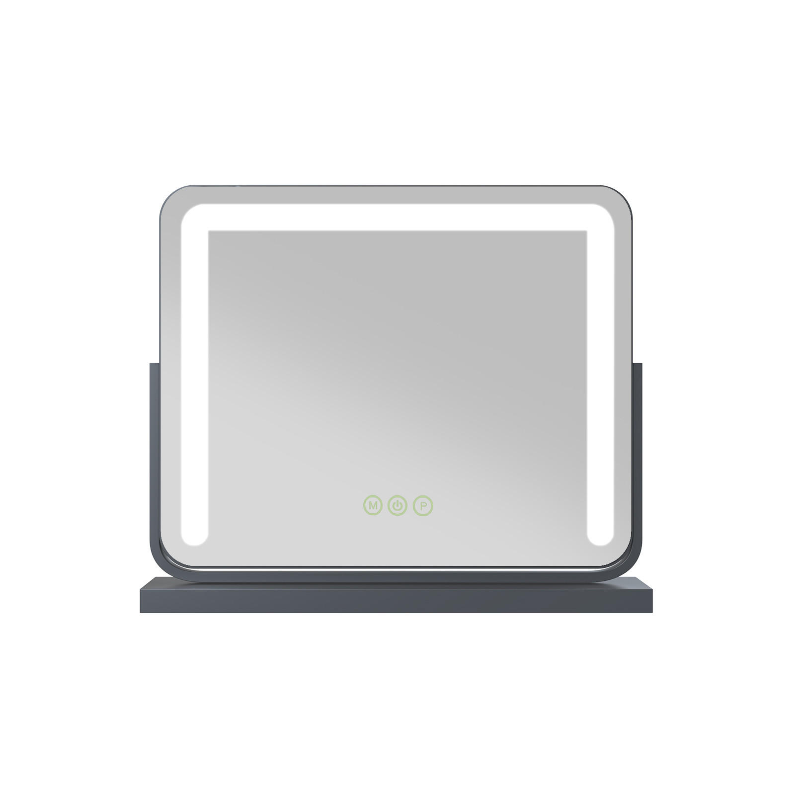 KOSMETIKSPIEGEL mit Beleuchtung, Schwarz, 60/51,6/11,8 cm - Schwarz, Glas (51.6/11.8/60cm) - EMKE